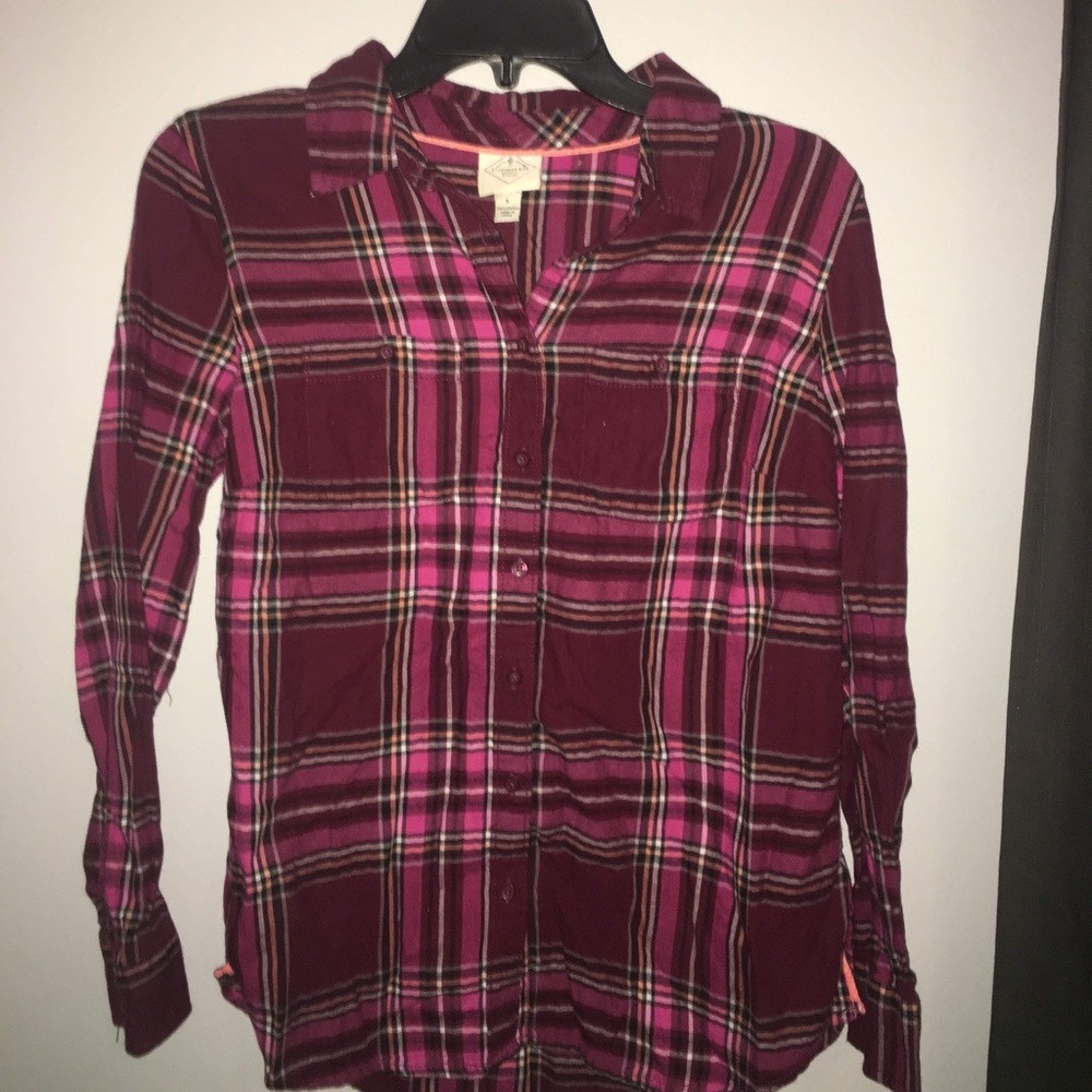 maroon and pink flannel